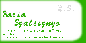 maria szalisznyo business card